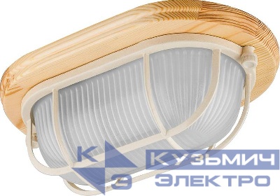 Светильник НБО 04-60-012 60Вт E27 IP44 220В накладной овал с решеткой дерево клен FERON 11572