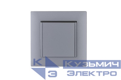 Розетка 1-м с крышкой Karea RIZZ STAR с заземл. сер. Makel 88065029