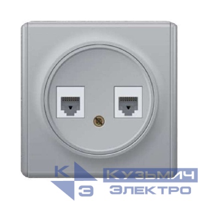 Розетка компьютерная + телефонная 2-м СП Florence RJ45 + RJ11 кат.5E механизм сер. (1E20801302) OneKeyElectro 2172840
