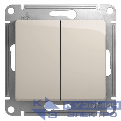 Переключатель проходной 2-кл. СП Glossa 10А IP20 (сх. 6) 10AX механизм молочн. SE GSL000965