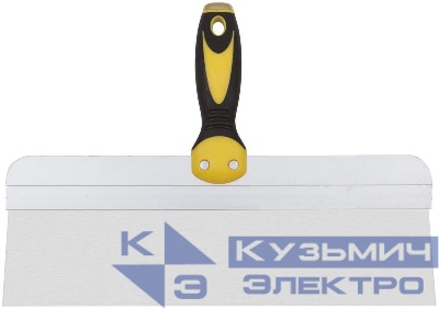 Шпатель фасадный "Профи" нержав. прорезинен. ручка с метал. бойком 350мм FIT 06445