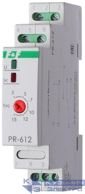 Реле тока РR-612 (2-15А монтаж на DIN-рейке 35мм 230В AC 16А 1перекл IP20) F&F EA03.003.003
