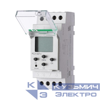 Реле времени астрономическое PCZ-527-1 суточн./недельн. 2мод.; 2 канала (режим работы настраивается для кажд. канала); ночн. перерыв; годов. программа; монтаж на DIN-рейке F&F EA02.002.017