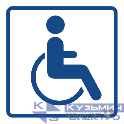 Знак безопасности NPU-2424 D01 "Символ доступности для инвалидов" Нестандартный Белый свет a13629