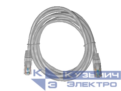 Патч-корд UTP4 cat.5е, 2.0м, CCA, LSZH, серый, литой коннектор NETKO Optima