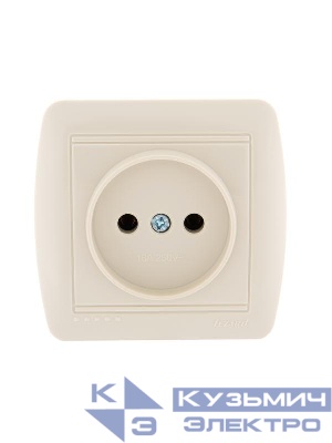 Розетка 1-м ОП Demet 16А IP20 без заземл. керамика крем. LEZARD 711-0300-121