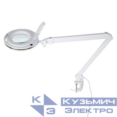 Лупа на струбцине круглая 3D с подсветкой 60LED регулировка яркости бел. Rexant 31-0531