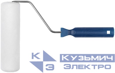 Валик велюровый диаметр 40/48мм бюгель 6мм ворс 4мм 180мм бел. FIT 02133