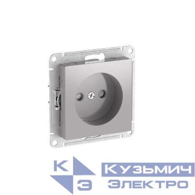 Розетка AtlasDesign 16А без заземл. защ. шторки быстрозажим. клем. механизм алюм. SE ATN000349S