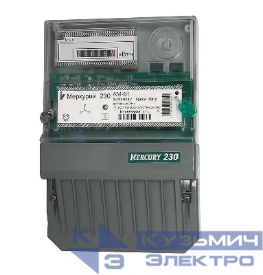 Счетчик Меркурий 230 AM-01 3ф 5-60А класс точн. 1.0 1 тариф. импульс. вых. на панель мех. ОУ Инкотекс 00000032428