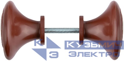 Ручка-кнопка дверная пластиковая корич. КУРС 66837