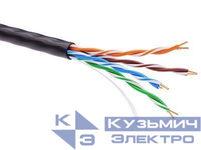 Кабель информационный неэкранир. U/UTP кат.5E 4х2 PE черн. (уп.305м) DKC RN5EUUPE3BK