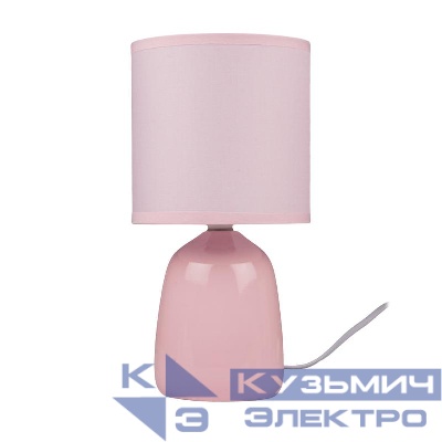 Светильник настольный JH2-02-pk E14 IP20 130х130х255мм керамика; ткань; PVC-пластик роз. JazzWay 5062337