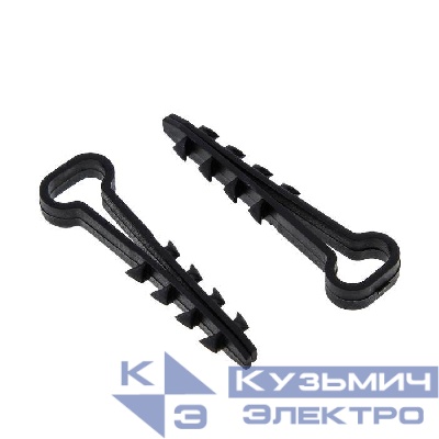 Дюбель-хомут d6х12мм для плоского кабеля полипропилен черн. (уп.50шт) EKF plc-cd-6x12b