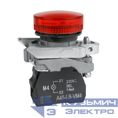 Лампа сигнальная OptiSignal D22 C4-L-M4 красн. металл 230-240VAC XB4BVM4 КЭАЗ 332176