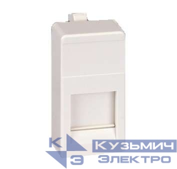 Адаптер на 1 RJ45(12) коннектор узкий шторка Simon27 бел. 27087-34