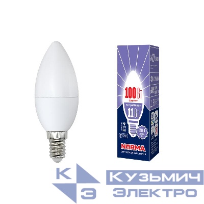Лампа светодиодная LED-C37-11W/DW/E14/FR/NR Norma 11Вт матовая E14 (упак. картон) Volpe UL-00003810