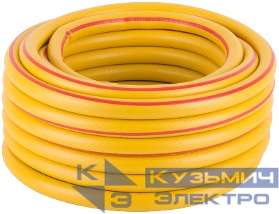 Шланг поливочный трехслойный армированный 3/4дюймх2.2ммх15м желт. КУРС 76317