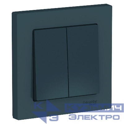 Выключатель 2-кл. СП AtlasDesign 10А IP20 (сх. 6) 10AX в сборе изумруд SE ATN000852