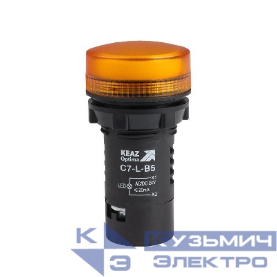 Лампа светодиодная OptiSignal Compact D22 С7-L-B5 желт. 24В AC/DC XB7EV05BP КЭАЗ 362151