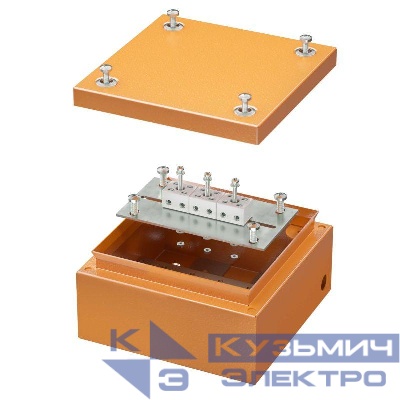 Коробка ответвительная FS 150х150х80мм 6р 450В 6А 4кв.мм с гладкими стенками и клеммн. IP66 сталь. DKC FSB30604