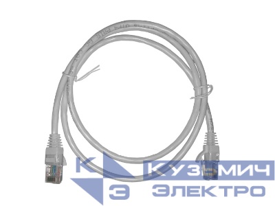 Патч-корд UTP4 cat 5e, 1,0м, ВС, LSZH, белый, литой коннектор NETKO Optima