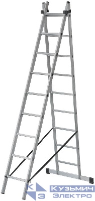 Лестница двухсекционная 2х9 H=257/426см 7.34кг алюм. FIT 65424