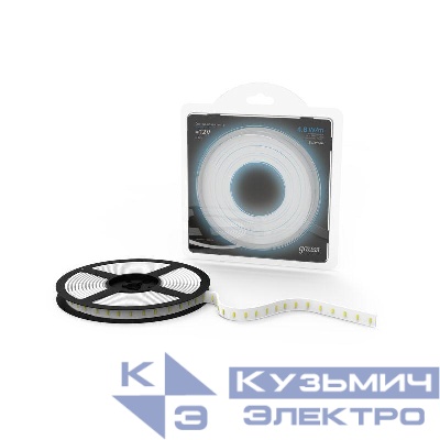 Лента светодиодная Black 2835/60-SMD 4.8Вт/м 6500К холод. бел. IP66 210лм/м 12В (блист.5м) GAUSS 311000305