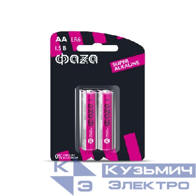 Элемент питания алкалиновый AA/LR6 1.5В Super Alkaline BL-2 (уп.2шт) ФАZА 2858443
