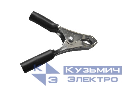 Зажим "крокодил", 5A, черный, L=50±5мм, NETKO Optima