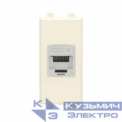 Розетка компьютерная 1мод. Avanti "Ванильная дымка" RJ45 кат.6 без шторок экранир. модульная механизм DKC 4405791