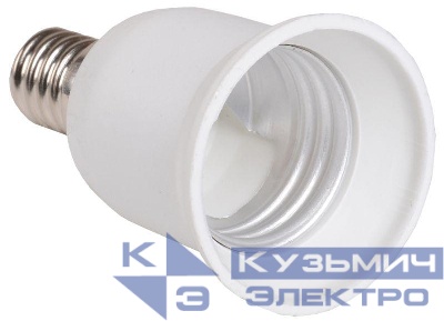 Патрон-переходник для ламп с цоколем E27 на цоколь E14 ПР14-27-К02 пластик. бел. (инд. упак.) IEK EPR21-01-01-K01