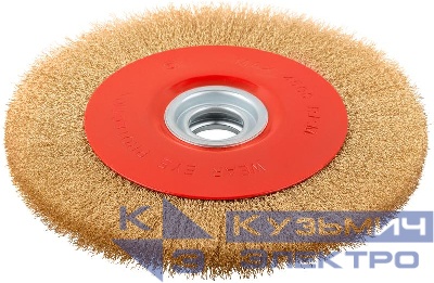 Корщетка-колесо стальная латунированная волнистая проволока 250мм FIT 39017