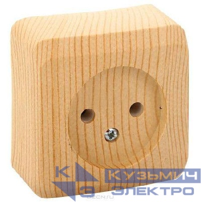 Розетка 1-м ОП Этюд Дача 16А IP20 250В без заземл. без защ. шторок сосна SE PA16-001D