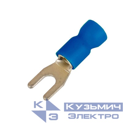 Наконечник вилочный с изолир.фланцем ПВХ легкий ввод жилы 1.5-2.5кв.мм М4 d4.3мм (НВИ) (уп.100шт) DKC 2B14P-EE-PVC