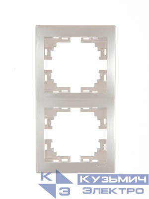 Рамка 2-м Mira вертикал. жемчуж./бел. перламутр. LEZARD 701-3000-152