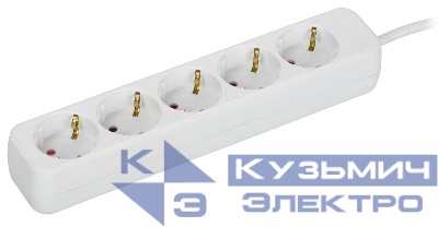 Удлинитель 5х3м 10А У05 ПВС 3х1 бел. UMA IEK UM-YP10-10-05-03-Z-K01