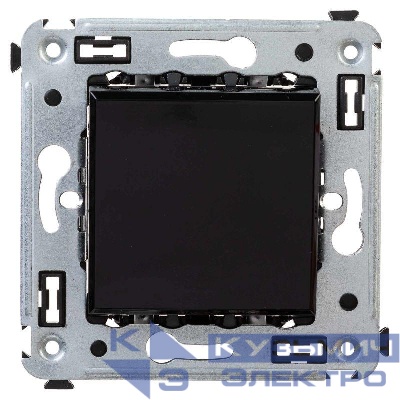 Инвертор 1-кл. 2мод. СП Avanti "Черный квадрат" 16А IP20 черн. DKC 4402123