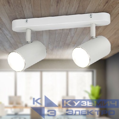 Светильник OL35-2 WH MR16 GU10 IP20 настен./потолочн. спот бел. хром Эра Б0056365