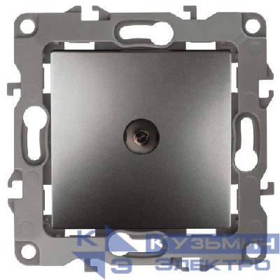 Розетка телевизионная одиночная TV 1мод. Эра12 12-3101-12 IP20 графит Эра Б0019339