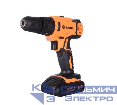 Дрель-шуруповерт аккумуляторная ударная ДА-18Л-2кУ (2.0 А/ч) Вихрь 72/14/17