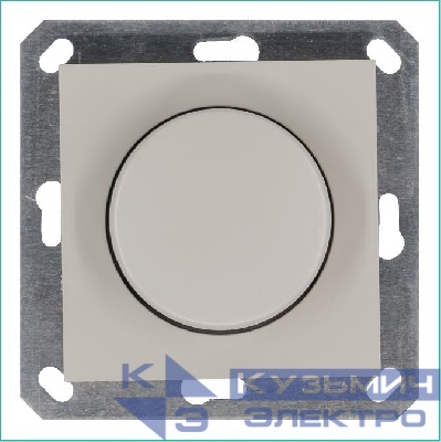 Светорегулятор поворотно-нажимной (диммер) LED 30-400Вт 1gang 2way механизм тауп Jasmart G4012T