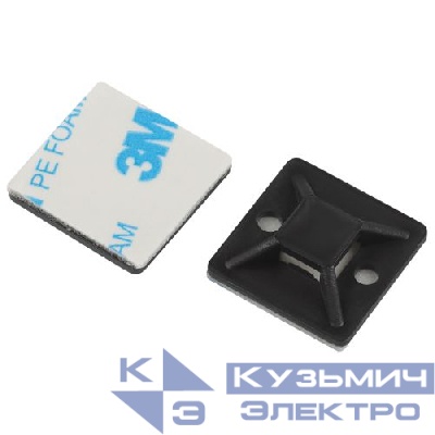 Площадка самоклеящаяся под хомуты 30х30мм черн. NO-225-304 (уп.50шт) Эра Б0066731