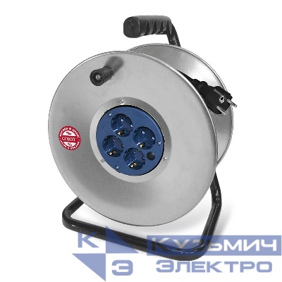 Удлинитель на метал. катушке 4х50м с заземл. 16А IP20 3.7кВт ПВС с защ. крышкой Союз 482S-4375