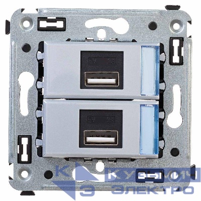 Устройство зарядное USB СП Avanti "Закаленная сталь" DKC 4404543