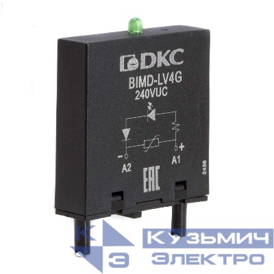 Модуль индикации и защиты LED зел.+варистор (A1+) 240В AC/DC DKC BIMD-LV4G