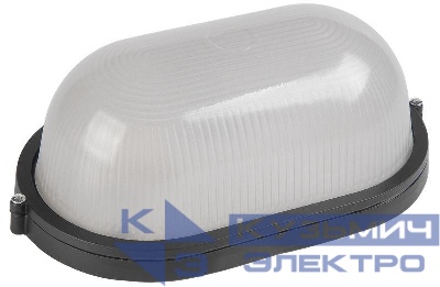 Светильник НПП 1401 60Вт E27 IP54 черн. овал IEK LNPP0-1401-1-060-K02