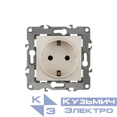 Розетка 1-м СП Эра12 12-2001-02 16А IP20 16AX 250В 2P+E Schuko без монтаж. лапок механизм сл. кость Эра Б0014682