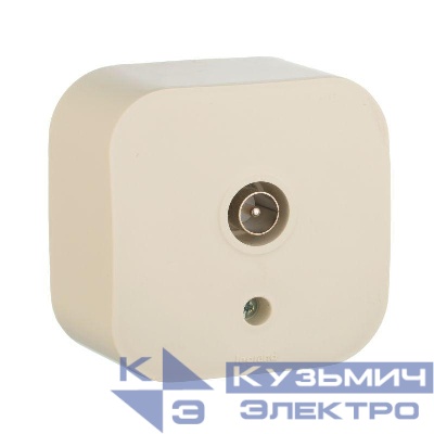 Розетка телевизионная TV 1-м ОП Quteo IP20 с топологией "звезда" сл. кость Leg 782245