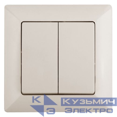 Переключатель 2-кл. СП Solo 4-107-02 10А 250В IP20 слон. кость Intro Б0053610